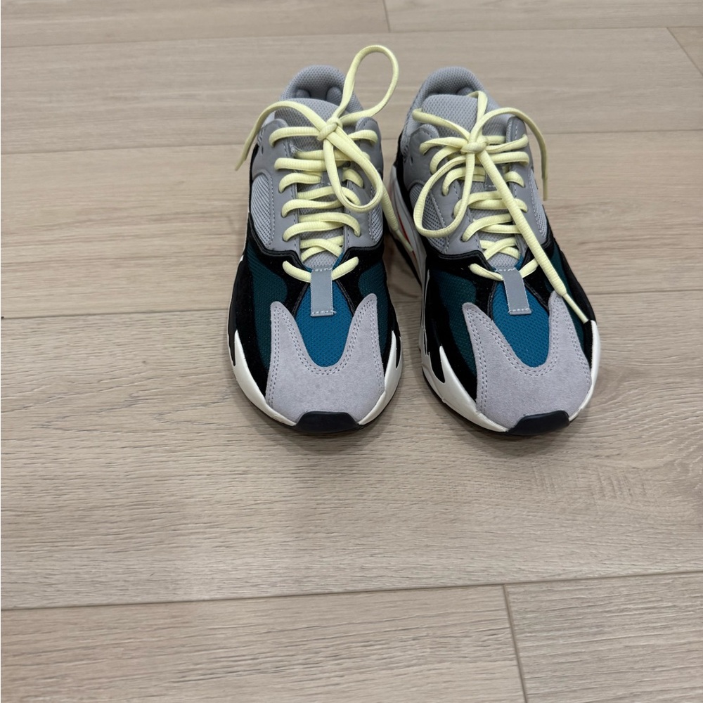 adidas Yeezy boost Sneakers in Gray, Blue, and Black